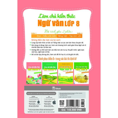 Sách - Làm Chủ Kiến Thức Ngữ Văn Lớp 8 - Combo Tập Đọc + Tập Làm Văn - MCBooks