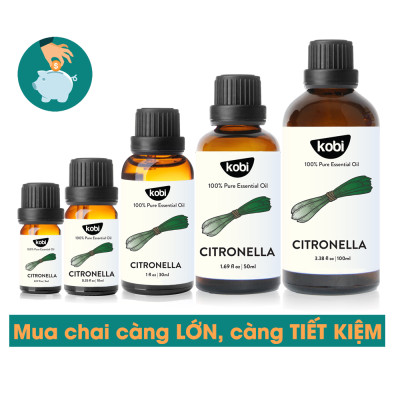Tinh Dầu Sả Java Nguyên Chất Kobi Giúp Khử Mùi, Đuổi Muỗi Hiệu Quả (30ml)