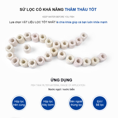 Sứ Lọc Bể Cá túi 1KG + Phân nền SMEKONG 2KG trồng cây thủy sinh hồ cá