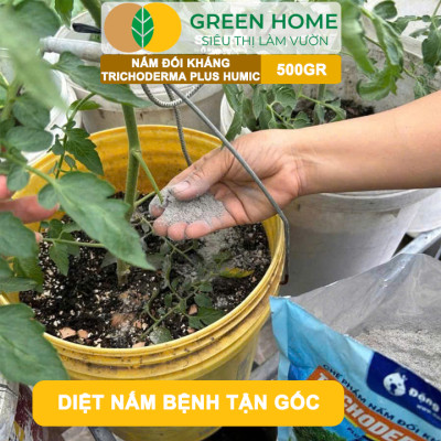 Nấm Đối Kháng Trichoderma Plus Humic GreenHome, Bao 500gr, Ủ Phân Hữu Cơ, Ủ Rác, Bổ sung Axit Humic