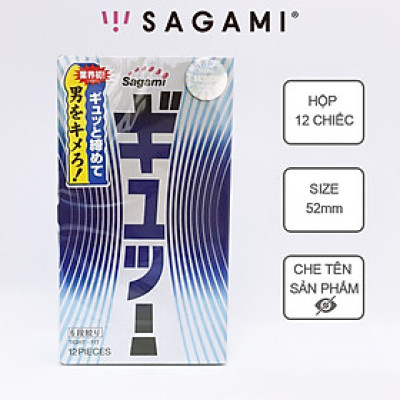 Bao Cao Su Sagami Tight Fit - Thiết Kế Lượn Sóng - 12s - Che Tên Sản Phẩm