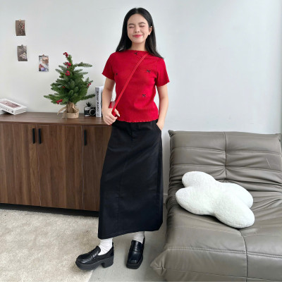 Chân váy kaki dáng dài có xẻ Anisa Miều Est.2013