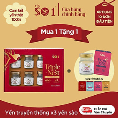 [Set 6 Lọ Yến 70ml] Yến Số 1 Chưng Sẵn Triple Nest Đường Phèn, Yến Thật, Yến Tươi