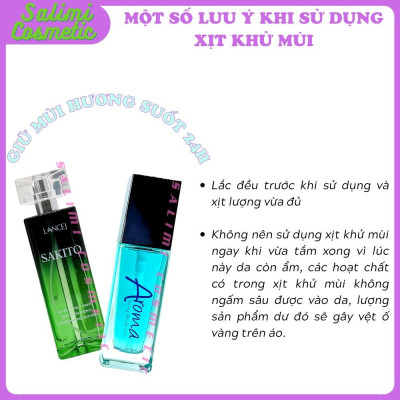 COMBO Xịt Khử Mùi AROMA & SAKITO 50ml, Khử Mùi Hôi Nách, Ngăn Tiết Mồ Hôi, Không Gây Ố Vàng Áo