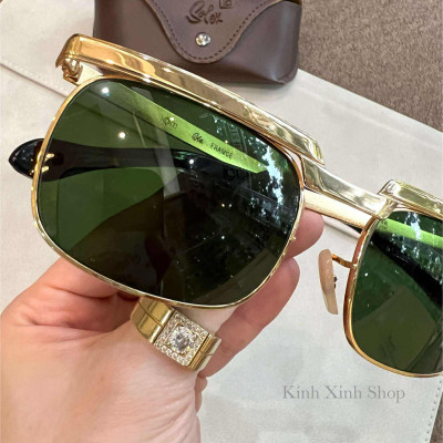 Kính râm chống nắng cao cấp cho nam Solex Mắt thủy tinh gọng Titan mạ vàng 14K 