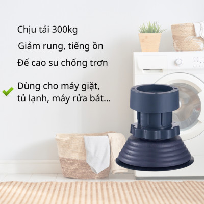 Chân Kê Đế Chống Rung Máy Giặt, Tủ Lạnh Sét 4 Đế Tăng Giảm Độ Cao Hàng Nhập Khẩu