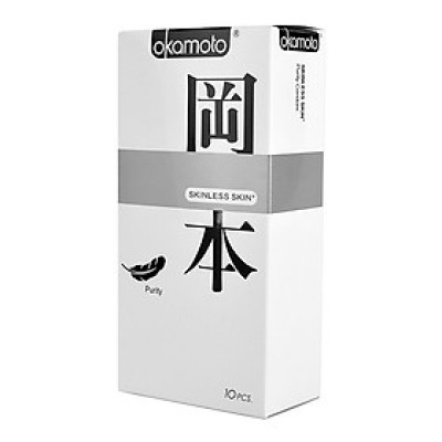 Hộp 10 chiêc Bao cao su cao cấp nhật bản OKAMOTO Skinless Skin Purity BIGBULLSHOP