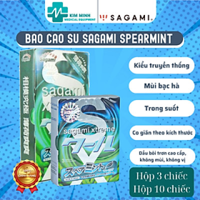 Bao cao su Sagami Spearmit hộp 3 chiếc, 10 chiếc