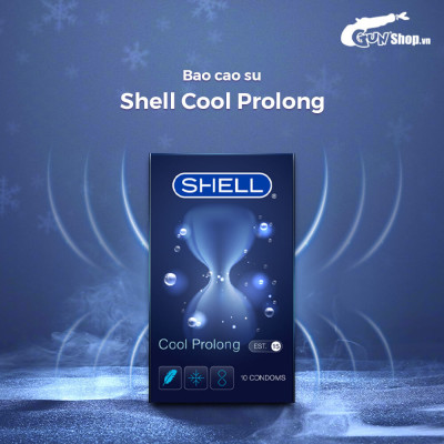 Bao cao su Shell Cool Prolong kéo dài thời gian, bạc hà mát lạnh - Hộp 10 cái