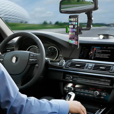 Giá treo điện thoại chân kẹp A125 quay livestream nhiều góc trên ô tô