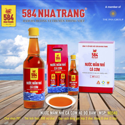 Thùng 6 Chai Nước mắm Nhỉ Cá cơm 584 Nha Trang - 40 độ đạm - Chai Nhựa 500ml