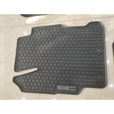  Thảm lót sàn cao su xe Toyota Vios 2014- 2022 (Mẫu Nissin tổ ong CHỮ TRẮNG)
