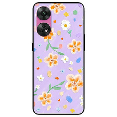 Ốp lưng dành cho Oppo Reno 8T 4G - Reno 8T 5G - Reno 10 5G - Reno 10 Pro 5G - Hoa Nền Tím1 - Hàng Chính Hãng