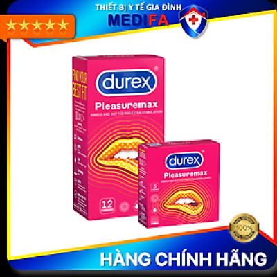 Combo Bao cao su Durex Pleasuremax Hộp 12 Bao và hộp 3 bao