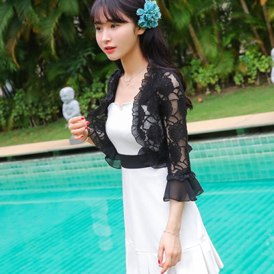 Áo khoác ren tà ngắn 04 C050