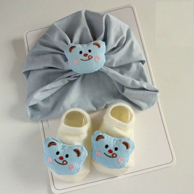 Set Mũ/ Nón Turban Kèm Vớ Đính Thú Dễ Thương cho bé - Chicbaby