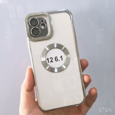Ốp lưng viền màu hở logo Táo sang trong dành cho iPhone 12 - Hàng chính hãng