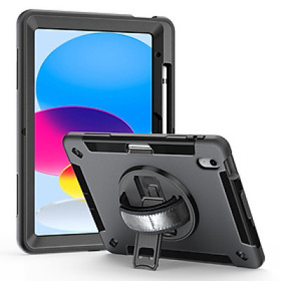 Ốp lưng dành cho iPad Pro 11" M4/Pro 13" M4/Air 6 11" M2/Air 6 13" M2/10.9" 2022 Zaki chống sốc có dây đeo và dán màn hình - Hàng Chính Hãng
