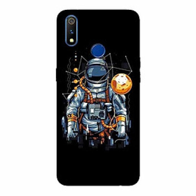 Ốp lưng in cho Realme 3 Phi Hành Gia Mặt Trăng