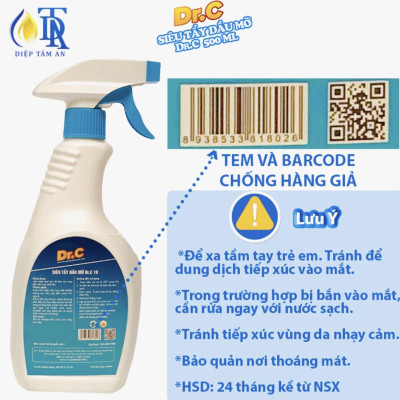Nước Lau Bếp Đa Năng,Tẩy Xoong Nồi Siêu Sạch,Tẩy Dầu Mỡ Nhà Bếp,Tẩy Dầu Mỡ Máy Hút Mùi,Tẩy Bếp Từ Bếp Gas Dr.c 500ml