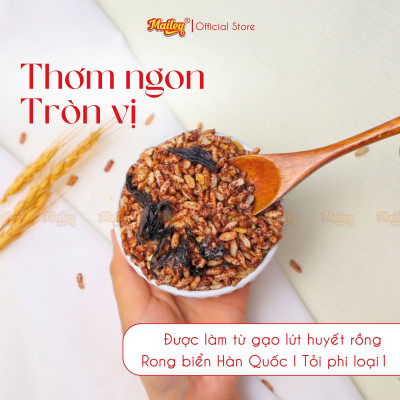Gạo lứt giảm cân ăn liền Mailey hũ 300g - gạo lứt sấy rong biển/cháy tỏi ăn kiêng healthy eat clean