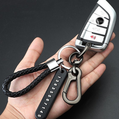Móc Chìa Khóa  Kèm Thẻ Ghi Chú Chống Thất Lạc Cho Xe Máy Xe Đạp Xe Ô Tô Móc Khóa Nhà Kèm Móc Khóa Thép Dây PU Thời Trang