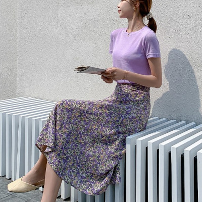 CHÂN VÁY HOA NHÍ TIGOON DỊU DÀNG - Hoa Tím - XL