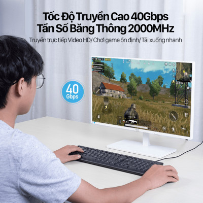 Cáp mạng Lan Cat8 tốc độ siêu cao 40Gbps SSTP dài 0.5 - 5m 10m 15m Vention - Hàng chính hãng