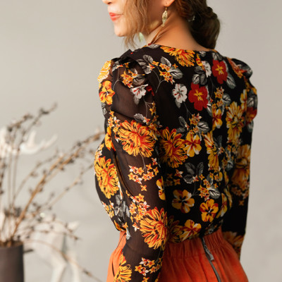 Áo Hoa Marigold TOP183 Thời trang thiết kế Hity