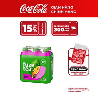 Lốc 6 Chai Trà Chanh Dây Và Hạt Chia 450ml/Chai Coca-Cola Official Store_TK