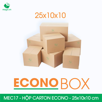 MEC17 - 25x10x10 cm - Combo 20 thùng hộp carton trơn siêu tiết kiệm ECONO