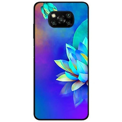 Ốp lưng dành cho Xiaomi Poco X3 mẫu Sen Xanh Tím