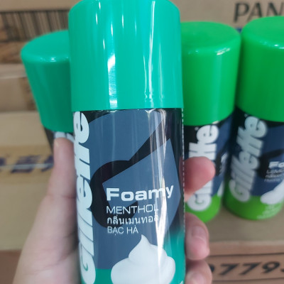 Bọt cạo râu Gillette Foamy Methol  175g hương chanh và hương bạc hà