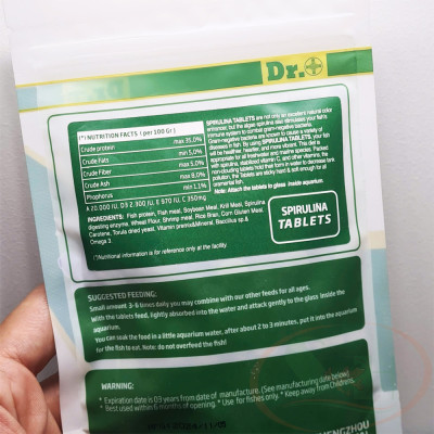 Thức ăn cá Dr+ Premium Spirulina Tablets viên dán tảo bể cá tép thủy sinh