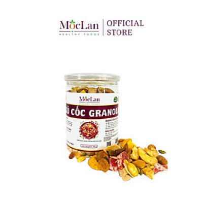 Granola Siêu Hạt Mộc Lan Healthy Foods - 5 loại hạt ngũ cốc và trái cây sấy Giảm Cân Nướng Mật Ong, Không Đường - 250g, 500g