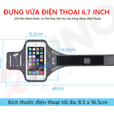 Bao, Túi đựng Điện Thoại tới 6.5 Inch Đeo tay chạy bộ ,Tập thể dục Rhino B101 Kháng nước, chống thấm, có thể cắm tai nghe phù hợp điện thoại Samsung, Iphone, Sony, Xiaomi,... - Hàng chính hãng