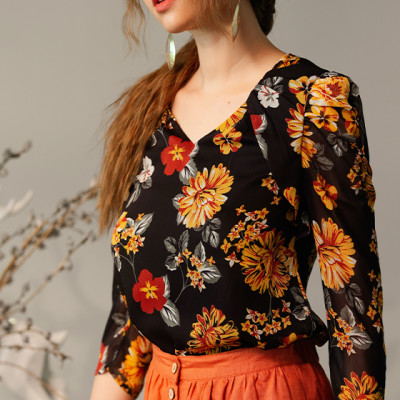 Áo Hoa Marigold TOP183 Thời trang thiết kế Hity
