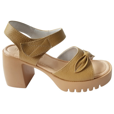 Giày Sandal Cao Gót Da Bò BIGGBEN Cao 8 Phân SDCG129