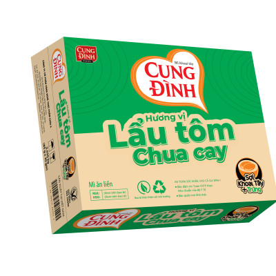 Thùng 30 Gói Mì Khoai Tây Cung Đình Hương Vị Lẩu Tôm Chua Cay