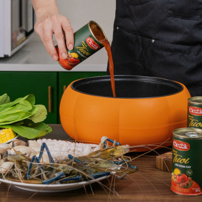 [SET TRÒN VỊ] 1 Lon Xốt Lẩu Chua Cay Cicook 370G + 1 Hộp Muối Chấm Ớt Xanh Cicook 180G+ 1 Lon Xốt Ướp Nướng Smoky 230G + 2 Gói Bột Ướp Thịt Nướng 10G*2