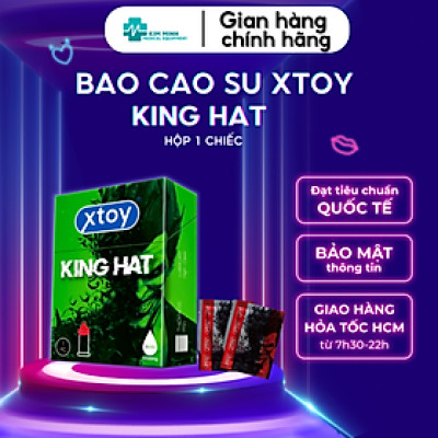 Bao cao su gai XTOY KING HAT gai lớn, tăng khoái cảm, nhiều gel, hương vani - hộp 1 chiếc