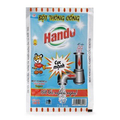 Bột thông tắc cống đường ống nước thải nội địa Hando 100Gr (Xanh)