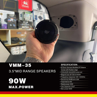 Combo Loa Trung tâm kèm dưỡng loa phù hợp xe Elantra, Ford Everest, Toyota Cross chất âm ấm, đế thấp