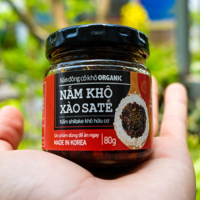 JOYFUL FARM - Nấm Đông Cô ORGANIC xào Sa tế TÔM  (80gram)