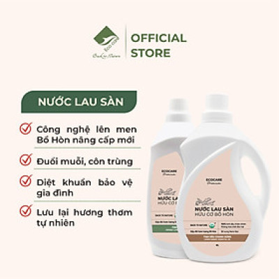 Nước Lau Sàn Hữu Cơ Bồ Hòn ECOCARE 1L-4L Hương Cam Sả/Chanh Gừng Đuổi Muỗi Đuổi Côn Trùng, Khử Mùi Hiệu Quả