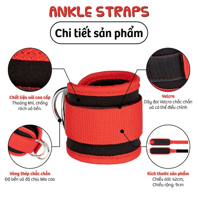 Combo 2 Dây Đai Đeo Cổ Chân - Hỗ Trợ Tập Mông, Chân, Tăng Cơ Săn Chắc