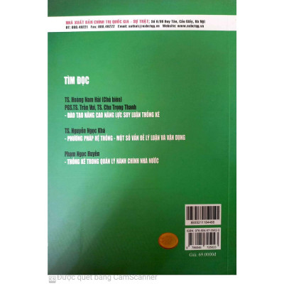 Sách - Phương Pháp Thu Thập Và Xử Lý Số Liệu Thống Kê Cơ Bản - Dành Cho Cán Bộ Quản Lý Cấp Cơ Sở - NXB Chính Trị Quốc Gia