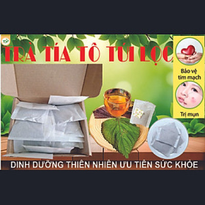Trà tía tô túi lọc Ftaky hộp 20 túi - Hỗ trợ người GOUT, sạm nám da, viêm khớp, cảm cúm
