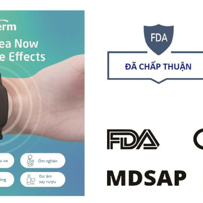 Thiết bị đeo tay chống nôn nói do say tàu xe, ốm nghén EmeTerm Fashion - đạt chứng nhận FDA/CE - Không dùng thuốc - Không tác dụng phụ - Pin sạc - Hàng chính hãng