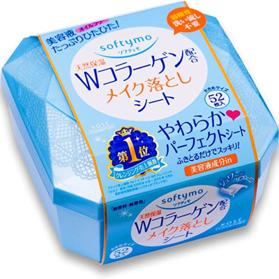 Khăn Giấy Tẩy Trang Ngừa Lão Hóa Bổ Sung Collagen Kosé Softymo Cleansing Sheet C (52 miếng)